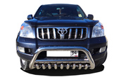 Защита переднего бампера скоба низкая +акула UKO для Toyota Land Cruiser Prado (2002-2009)