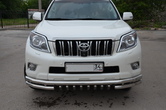Защита переднего бампера тройная с защитой акула UKO для Toyota Land Cruiser Prado (2009-2013)