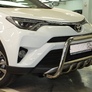 Защита переднего бампера скоба низкая+акула UKO для Toyota RAV4 (2015-2019)