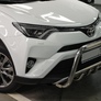 Защита переднего бампера скоба низкая+акула UKO для Toyota RAV4 (2015-2019)