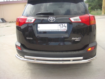 Защита заднего бампера двойная UKO для Toyota RAV4 (2012-2015) TRAV.13.16