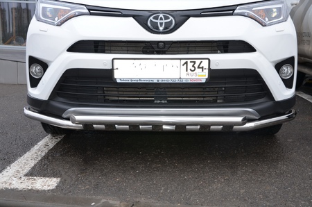 Защита переднего бампера с декором UKO для Toyota RAV4 (2015-2019) TRAV.15.03-7