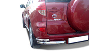 Защита заднего бампера угловая двойная UKO для Toyota RAV4 (2005-2010)