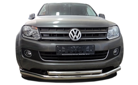 Защита переднего бампера двойная UKO для Volkswagen Amarok ((2010-2016) VWA.09.04