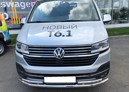 Защита переднего бампера двойная UKO для Volkswagen Caravelle (2020-2021) VWT.1.20.3