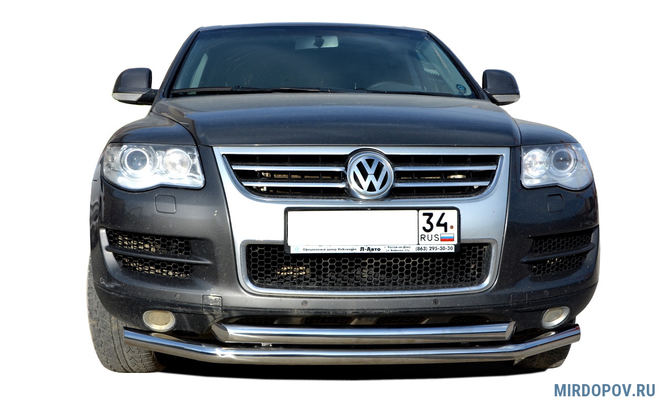 Защита переднего бампера двойная UKO для Volkswagen Touareg (2007-2010) №  VWTR.07.03 - купить по лучшей цене на mirdopov.ru