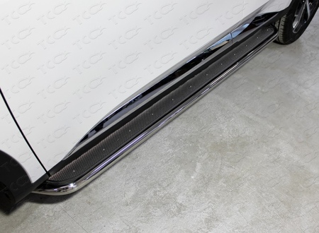 Пороги с площадкой нерж. лист 42,4 мм для Haval F7 (2022-2024) HAVF722-18