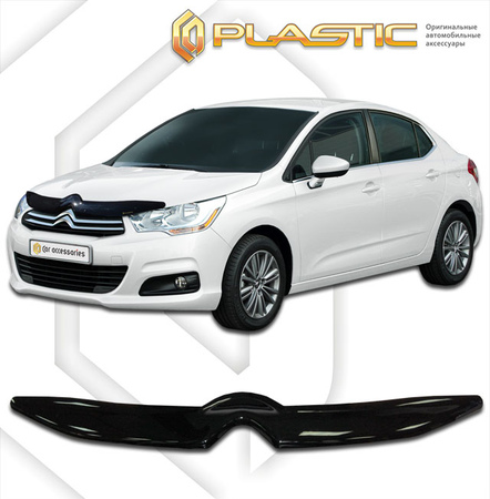 Дефлектор капота CA Plastic Classic для Citroen C4 седан (2013-2021) 2010010110956