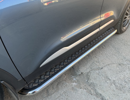 Пороги с накладным листом UKO для Chery Tiggo 4 (2019-2023) CHTG-R.19.41