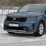 Защита переднего бампера d42 секции RUSSTAL для Kia Sorento (2020-2024)