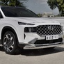 Защита переднего бампера d63 секции - d42 уголки RUSSTAL для Hyundai Santa Fe (2021-2024)