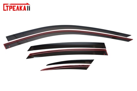 Дефлекторы боковых окон аэродинамические из 6-ти частей Стрелка11 для Infiniti Q70 (2015-2019)  2D093-6.S11