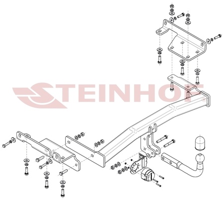 Фаркоп Steinhof для Nissan Murano кроме версии с противотуманным фонарем посередине бампера (2016-2023) N-109