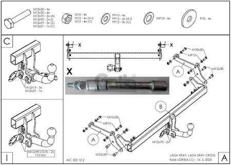 Фаркоп оцинкованный Galia для Lada X-ray (2015-2024) L029A