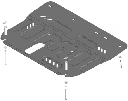 Защита картера и КПП усиленная (сталь) Motodor для Hongqi HS3 (2024-2025) 73908