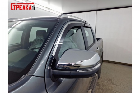 Дефлекторы боковых окон аэродинамические с хром молдингом Стрелка11 для Jac T9 (2024-2025) 2D252-4C.S11
