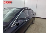 Дефлекторы боковых окон аэродинамические из 8-ми частей с хром молдингом Стрелка11 для Hyundai Solaris (2020-2024)