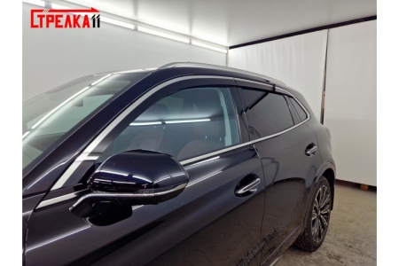 Дефлекторы боковых окон аэродинамические из 6-ти частей с хром молдингом Стрелка11 для Hongqi H5 (2023-2025) 2D178-6C.S11