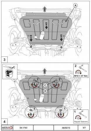 Защита картера и КПП (сталь) Шериф для Chevrolet Aveo (2008-2011) 04.1793