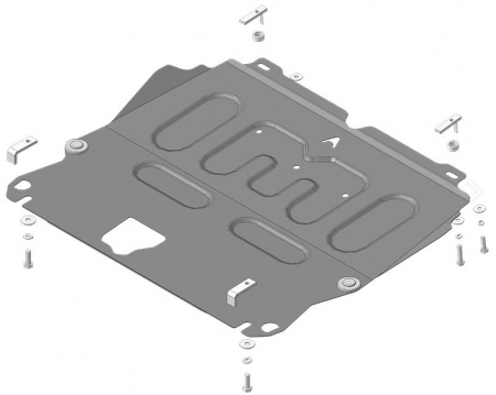 Защита картера и КПП (сталь) АвтоСтандарт для Nissan X-Trail (2007-2023) 51401