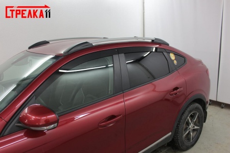 Дефлекторы боковых окон аэродинамические из 6-ти частей Стрелка11 для Renault Arkana (2019-2024) 2D071-6.S11