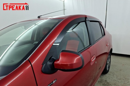 Дефлекторы боковых окон аэродинамические из 6-ти частей Стрелка11 для Renault Logan (2014-2022) 2D137-6.S11