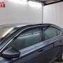 Дефлекторы боковых окон аэродинамические с хром молдингом Стрелка11 для Skoda Superb (2015-2024)