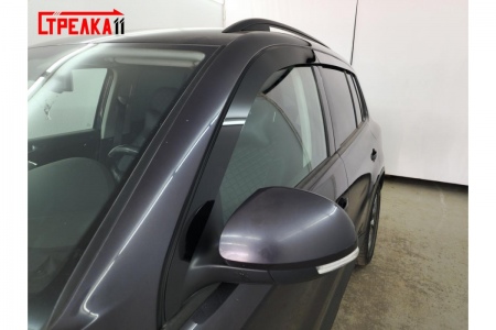 Дефлекторы боковых окон аэродинамические из 6-ти частей Стрелка11 для Volkswagen Tiguan (2007-2017) 2D224-6.S11