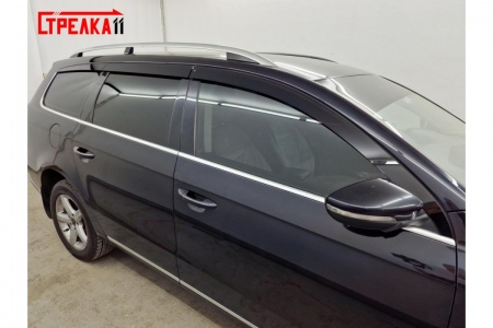 Дефлекторы боковых окон аэродинамические из 6-ти частей Стрелка11 для Volkswagen Passat универсал (2005-2015) 2D308-6.S11