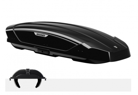 Бокс багажный на крышу Broomer Venture XL черный глянцевый с быстросъемной системой крепления и дополнительным усилителем 03.129.04