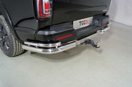 Защита заднего бампера уголки двойные 76,1/42,4 мм для Great Wall Poer (2021-2024) GRWALPOER21-33