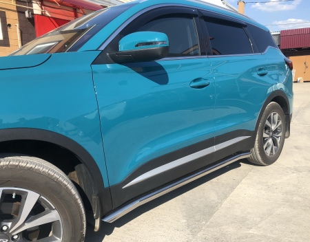 Защита штатного порога труба UKO для Chery Tiggo 7L (2024-2025) CTG.7L.25.32