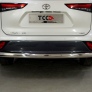 Защита заднего бампера овальная 75х42 мм ТСС для Toyota Highlander (2020-2025)