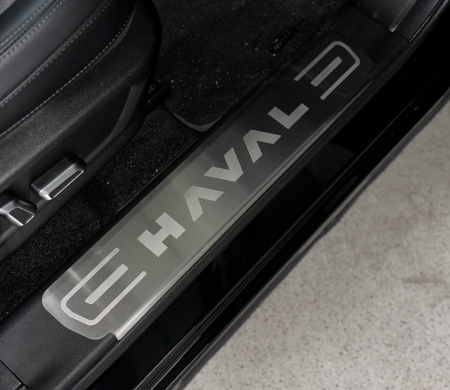 Накладки на пластиковые пороги шлифованные с надписью ТСС для Haval H7 (2025-2026) HAVF7X25-02