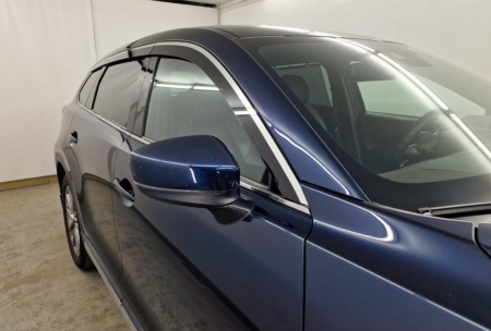 Дефлекторы боковых окон аэродинамические из 6-ти частей с хром молдингом Стрелка11 для Mazda CX-9 (2017-2025) 2D413-6C.S11