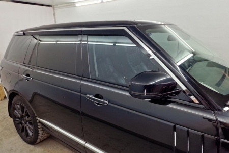 Дефлекторы боковых окон аэродинамические из 6-ти частей с хром молдингом Стрелка11 для Land Rover Range Rover long (2012-2021) 2D312-6C.S11