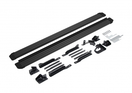 Пороги алюминиевые Slim Rival черные для Hyundai Santa Fe (2021-2024) S180ALB.2313.2