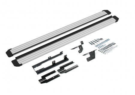 Пороги алюминиевые Slim Rival серебро для Nissan X-Trail (2007-2014) S173AL.4104.5