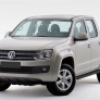 Пороги алюминиевые Slim Rival черные для Volkswagen Amarok (2010-2016)
