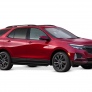 Пороги алюминиевые Slim Rival черные для Chevrolet Equinox (2021-2026)