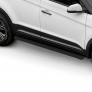 Пороги алюминиевые Slim Rival черные для Hyundai Creta (2016-2021)