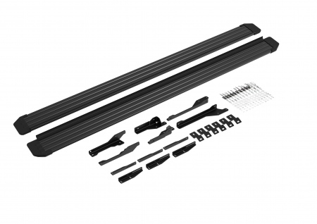 Пороги алюминиевые Slim Rival черные для Exeed VX (2021-2025) S193ALB.0906.1