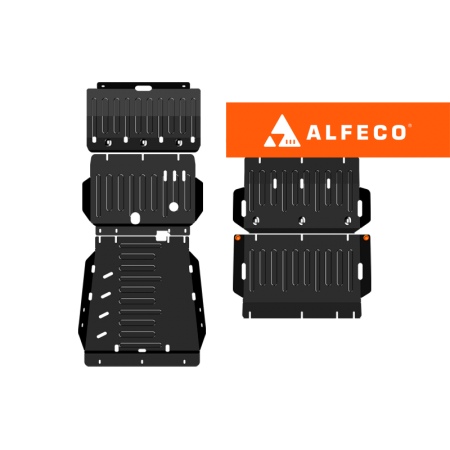 Комплект защит (сталь) Alfeco для Mitsubishi L200 (2024-2026) ALF1458st