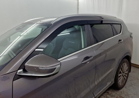 Дефлекторы боковых окон аэродинамические из 6-ти частей Стрелка11 для Jetour X70 Plus (2022-2026) 2D337-6.S11