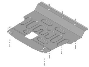 Защита картера и КПП (сталь) Мотодор Kia Sportage (2016-2021) 71011