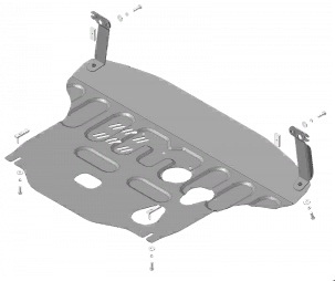 Защита картера и КПП усиленная (сталь) Мотодор Kia Seltos (2020-2024) 71034