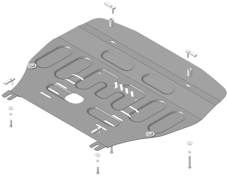 Защита картера и КПП усиленная (сталь) Мотодор для Hyundai Tucson (2021-2024) 71010