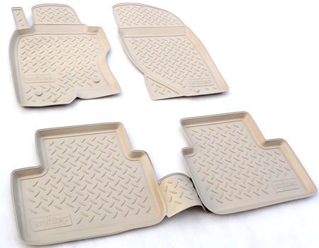 Коврики в салон полимерные Norplast Subaru Tribeca (бежевые) (2009-2014) NPL-Po-84-70-B