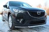 Защита переднего бампера труба d60/42 двойная Mazda CX-5 (2011-2017)