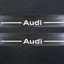Накладки на пластиковые пороги (лист шлифованный с надписью Audi) Audi Q5 (2017-2019)
